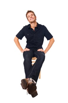 Casual young man isolated on white background