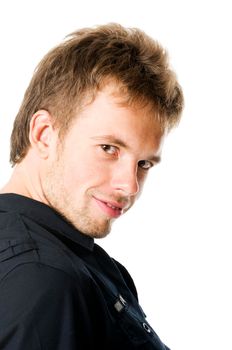 Young man isolated on white
