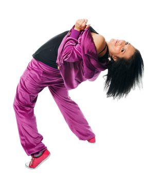 Beautiful dancer isolated on white
