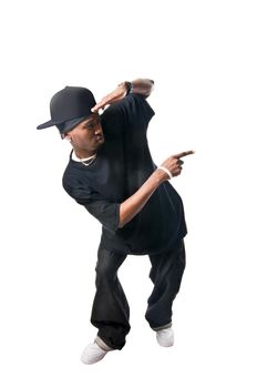 Cool hip-hop youngster isolated on white background