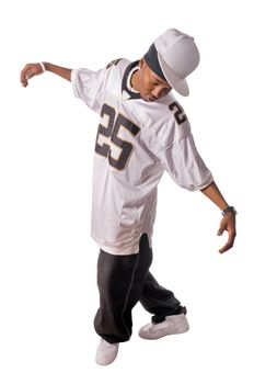Cool young hip-hop dancer making a move