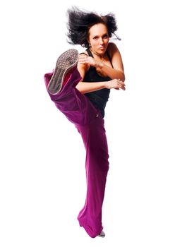 Beautiful dancer isolated on white