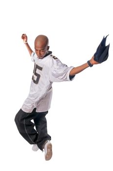 Cool young hip-hop dancer making a move