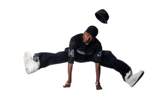 Cool young hip-hop dancer making a move