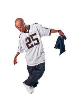 Cool young hip-hop dancer making a move