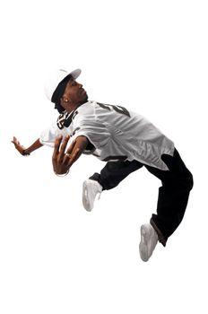 Cool young hip-hop dancer making a move