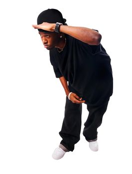 Cool young hip-hop male isolated on white background