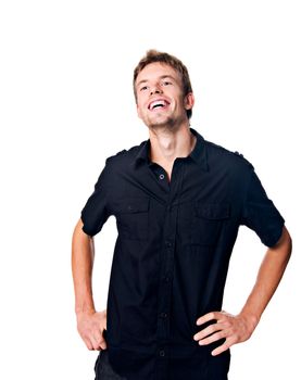 Young man isolated on white