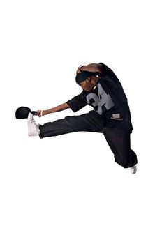 Cool young hip-hop dancer making a move