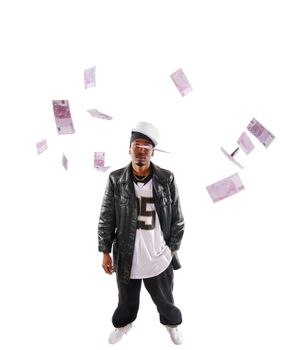 Cool hip-hop youngster isolated on white background