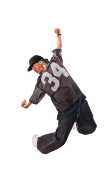 Cool young hip-hop dancer making a move