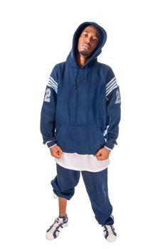 Cool hip-hop youngster isolated on white background