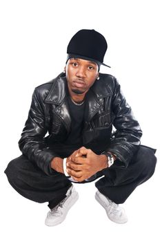 Cool hip-hop youngster isolated on white background