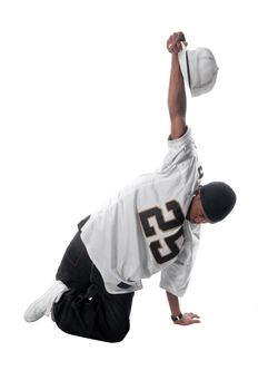 Cool young hip-hop dancer making a move