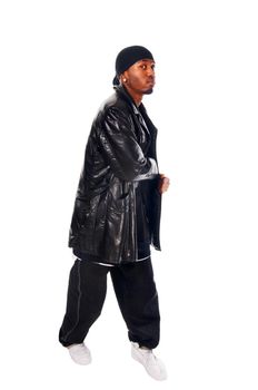 Cool hip-hop youngster isolated on white background