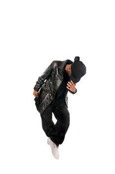 Cool hip-hop youngster isolated on white background