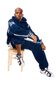 Cool young hip-hop male isolated on white background