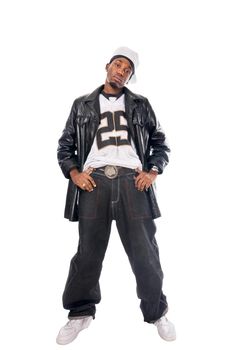 Cool hip-hop youngster isolated on white background