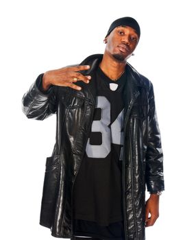 African American isolated on white