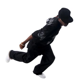 Cool young hip-hop dancer making a move