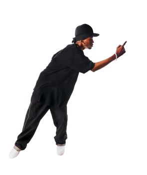 Cool hip-hop man isolated on white background