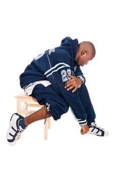 Cool hip-hop youngster isolated on white background