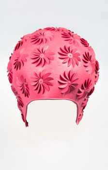 Rubber swimming cap isolated on white background