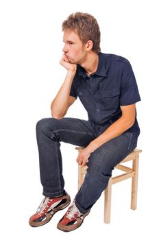 Young man isolated on white