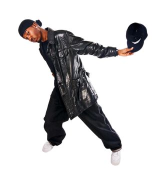 Cool hip-hop young man isolated on white