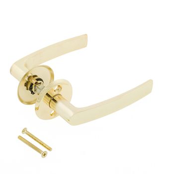Door Knob assembly with bolts on White Background