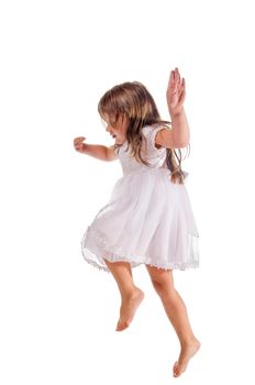 little girl isolated on white