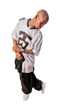 Cool young hip-hop dancer making a move