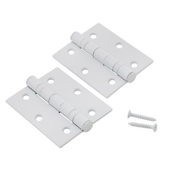 Simple door hinges isolated over white background