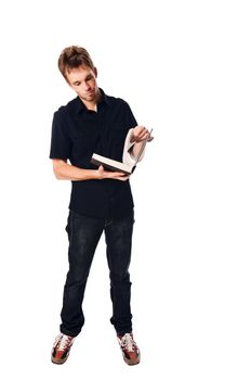 Young man isolated on white