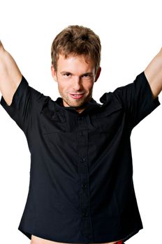 Young man isolated on white