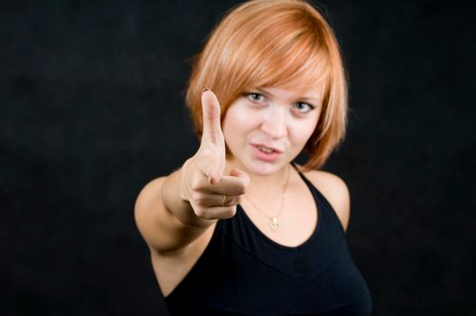 Portrait of a beautiful red haired girl.