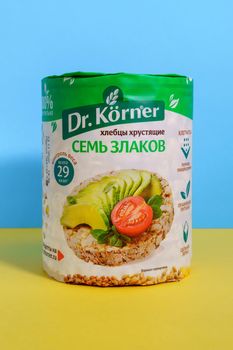 Tyumen, Russia - April 14, 2021: dr. korner The main activity of the company is confectionery products.