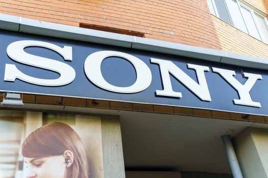 Tyumen, Russia-July 02, 2021: Sony logo. Sony is a Japanese corporation headquartered in Minato, Tokyo, Japan