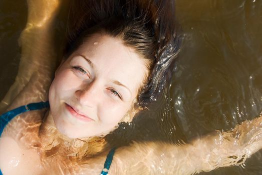 Young girl enjoying the water