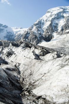 Icy mountains covered with snow
