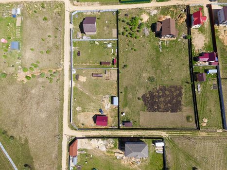 Bird perspective of village. View from the top