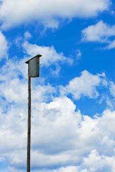 Bird house on a high pole