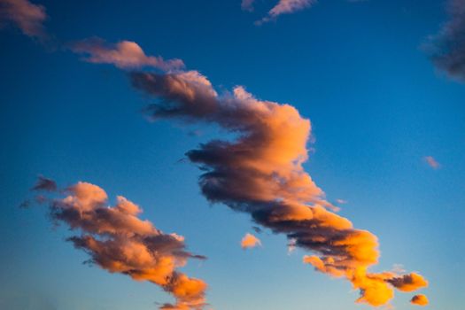 Sunset sky with clouds as a natural background