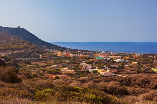 Top view of Linosa, Pelagie islands in Sicily. italy