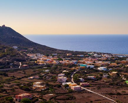 Top view of Linosa, Pelagie islands in Sicily. italy