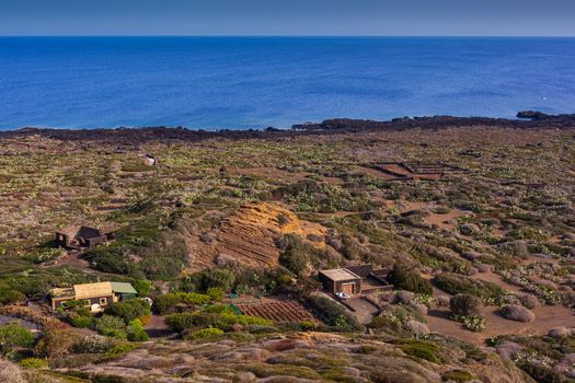 View of the scenic Linosa cliff, Pelagie island. Sicily