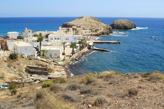 Beautiful seascape in Isleta del Moro village on a sunny day of summer