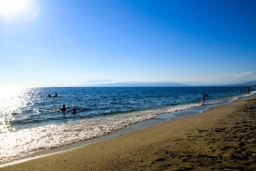 Morning on the Salinas beach in Cabo de Gata, Almeria, Spain