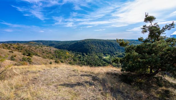 Landscape of National Nature Reserve Mohelen Snake Steppe, Educational trail, Trebic, Vysocina Czech Republic