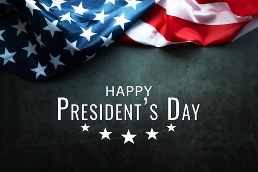 Presidents' Day Typography abstract Background with American Flag